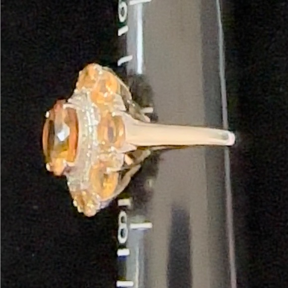 Ring w/authentic Rare Spessartite Garnet Gems 925 Sterling Silver sz 7 - Picture 7 of 10